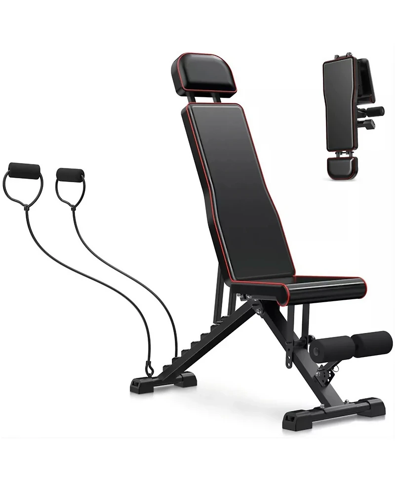 650LB Adjustable Weight Bench for Full Body Workout, Fast Folding Design