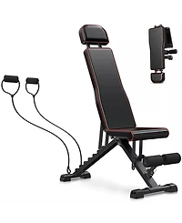 650LB Adjustable Weight Bench for Full Body Workout, Fast Folding Design