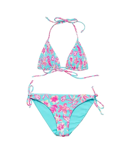 Snapper Rock Big Girls Tropical Glow Teen Recycled Triangle Bikini