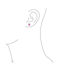 Bling Jewelry 2CT Square Cubic Zirconia Cz Stud Earrings Sterling Silver 7MM