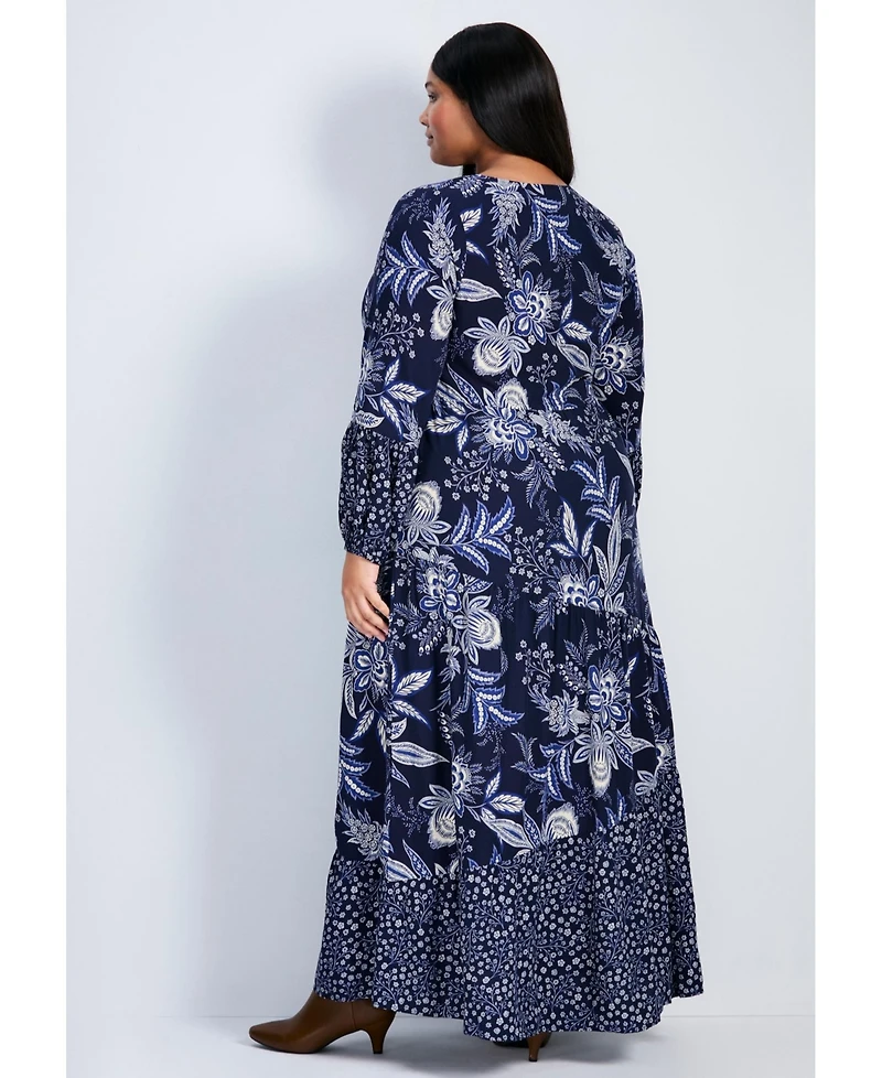 Avenue Women's Floral Falls Tiered Maxi Dress