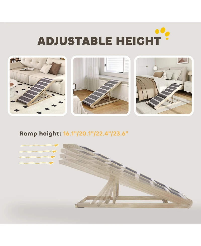 PawHut Dog Ramp for Couch, Foldable Pet Ramp for Small to Large Dog