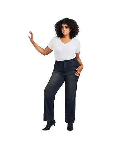 Avenue Women's Kira Wide Leg Jeans