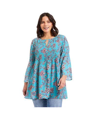 Avenue Women's Keyhole Bell Sleeve Tunic