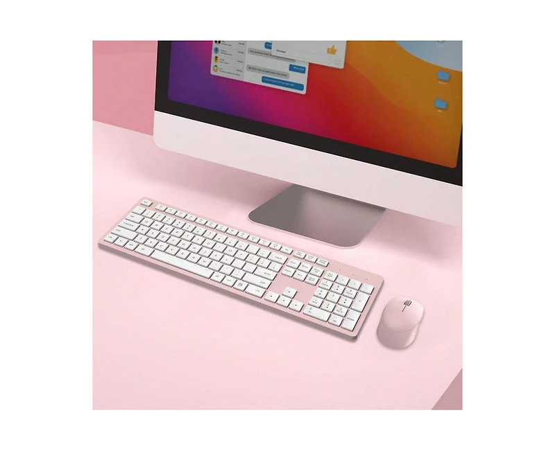 Wireless Keyboard & Mouse Combo – Silent 2.4GHz Full-Size Set with Usb Receiver for Laptop