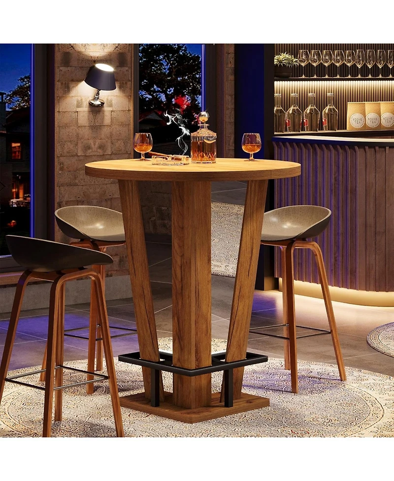Tribesigns Round Bar Table, 39.4" H, for Small Spaces