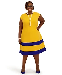 Kasper Women's Cap Sleeve Knee Length Fit & Flare Dress, Regular and Plus