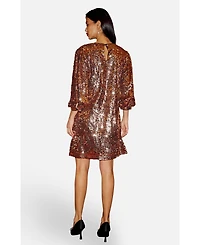 Yumi Women's Balloon Sleeve Sequin Mini Dress