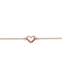 GiGiGirl Minimalist Heart Charm Extended Chain Bracelet White Gold Plated, 14K or 18K Rose Plated
