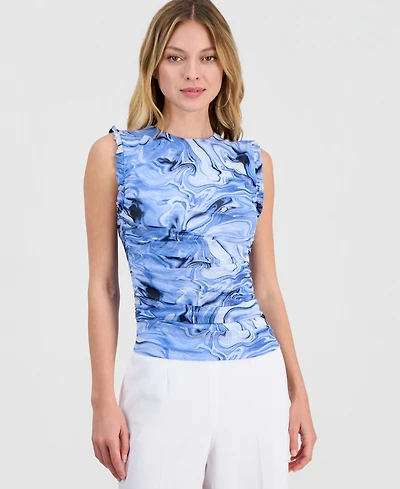 Bar Iii Women's Marble Mesh Sleeveless Tank, Macy's Exclusive