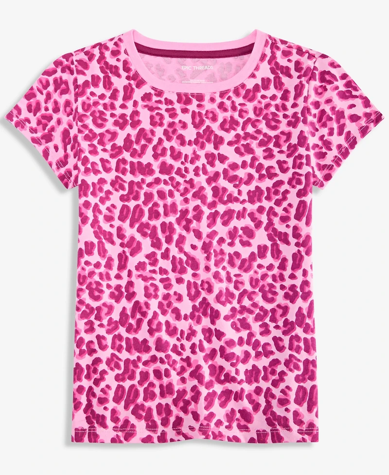 Epic Threads Girls 5-20 Short-Sleeve Leopard-Print T-Shirt, Macy's Exclusive