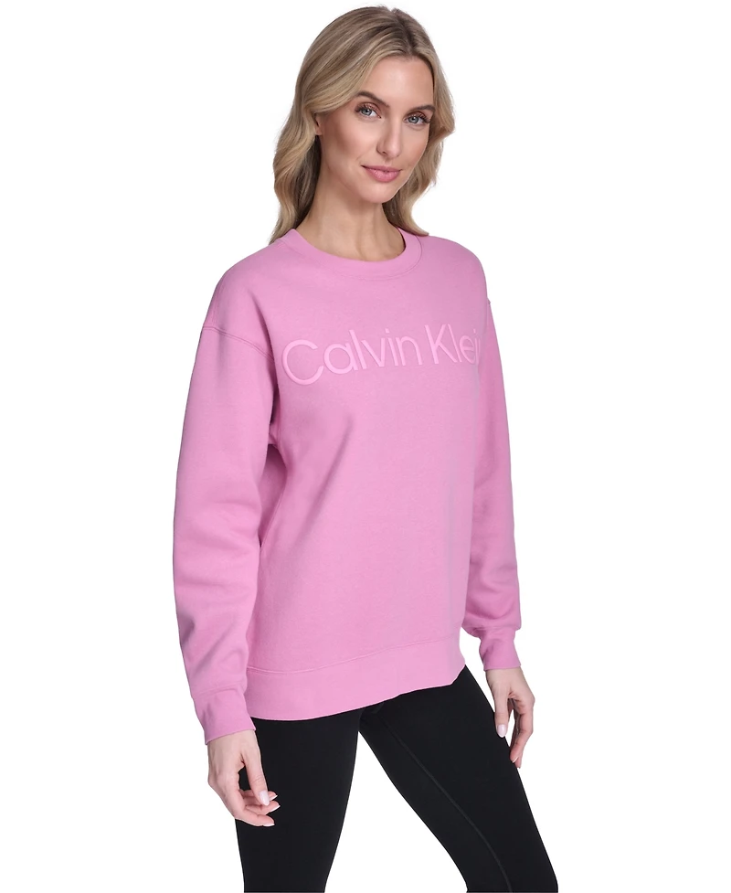 Calvin Klein Women's Puff Print Logo Crewneck Sweatshirt