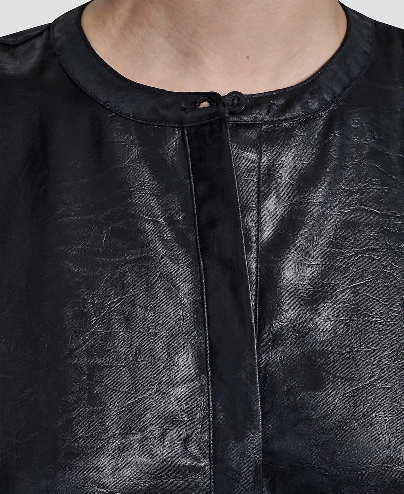 Dkny Women's Crewneck Button-Front Top