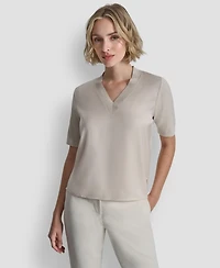 Dkny Women's V-Neck Short-Sleeves Sweater