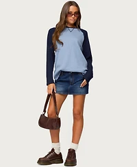 Edikted Women's Me Time oversized waffle top