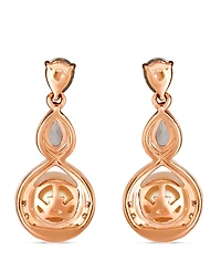 Le Vian Freshwater pearl (6-7mm), Morganite (0.50 ct. t.w.) & Diamond (0.13 ct. t.w.) Earrings in 14k Strawberry Gold