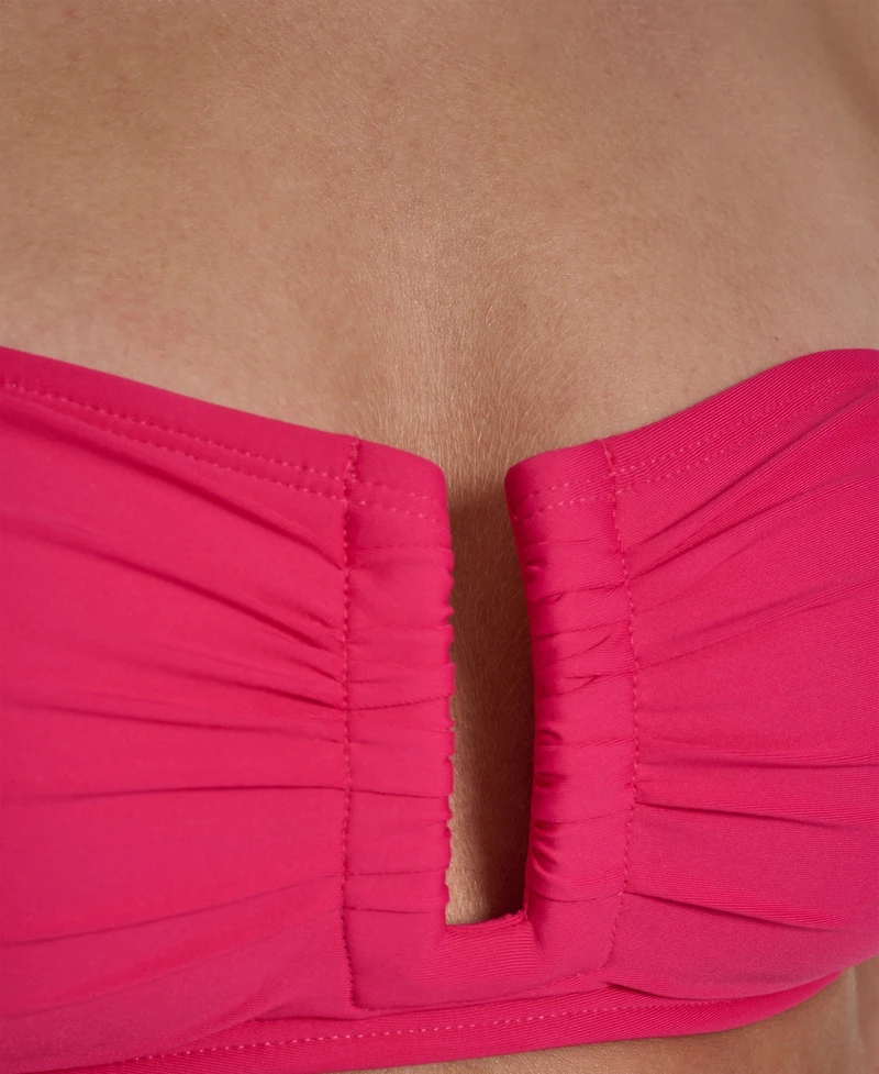 Dkny Women's Shirred U-Wire Bandeau Bikini Top