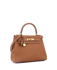 Pre-Owned HERMES 28 Handbag Brown Togo with Gold Hardware