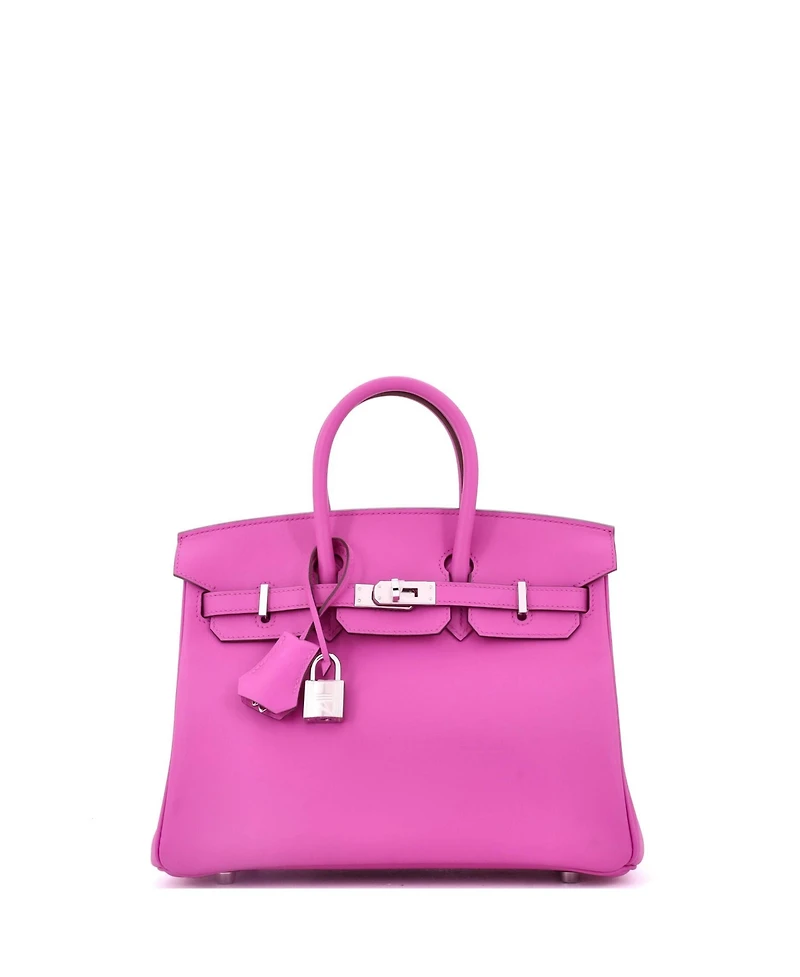 Pre-Owned Hermes Birkin 25 Handbag Pink Swift with Palladium Hardware