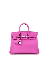 Pre-Owned Hermes Birkin 25 Handbag Pink Swift with Palladium Hardware