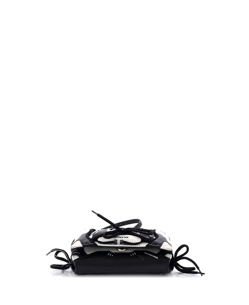 Pre-Owned Balenciaga Small SneakerHead Flap Crossbody Bag Mesh and Faux Leather