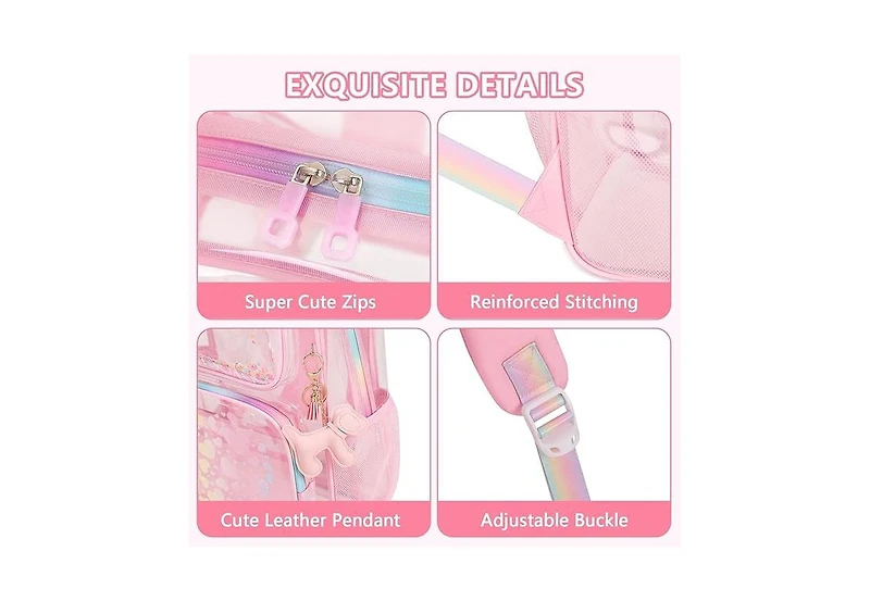 Batfox Clear Backpack for School Girls, Heavy Duty Tpu Transparent Backpack Stadium Events Approved, Clear Bookbag