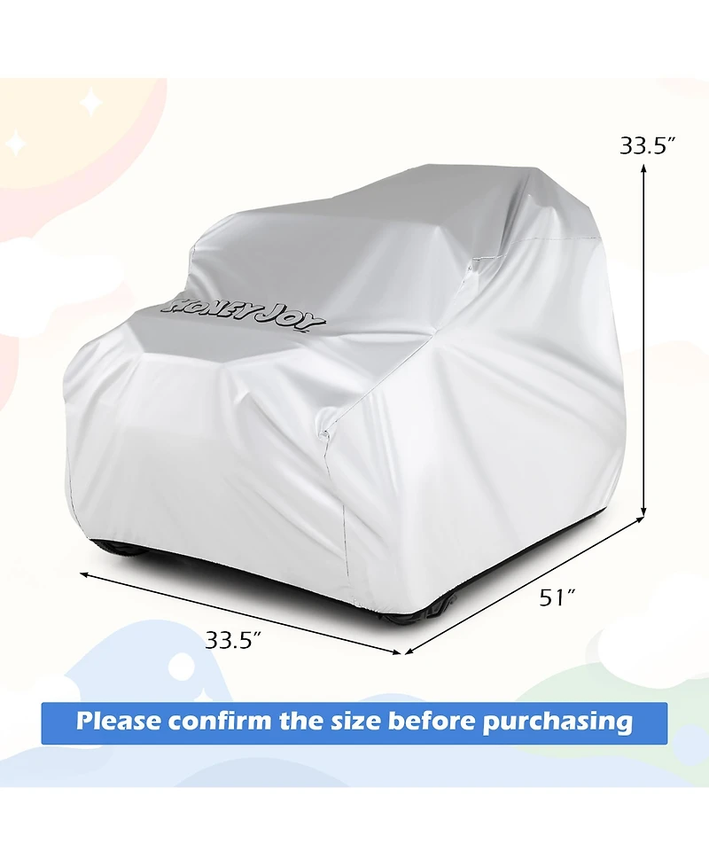 Gymax Kids Ride-On Toy Car Cover w/Silver Coating Storage Bag Universal Fit for Truck