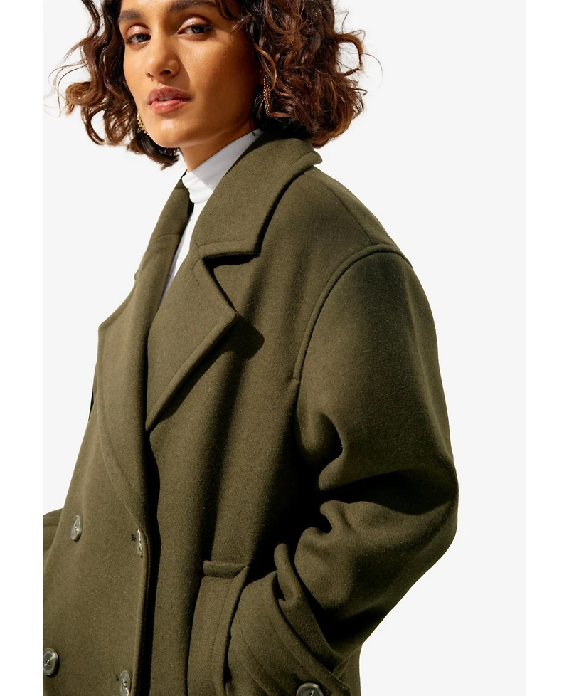 ellos Women's Double Breasted Peacoat