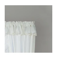 Ellis Curtain 2-Piece Ruffled Priscilla Window Panel Pair with ties - 80x72" Natural