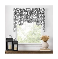 Ellis Curtain Victoria Park Toile High Quality Classic Print Swag Lined Empress Window Valance - 2-Piece - 70 x28