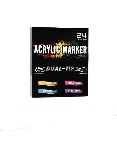 Htutwoo 24 Colors Dual Brush Marker Pens, Coloring Marker for Coloring Book, Cute School Supplies, Arts and Crafts Office Desk Supplies