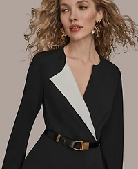 Donna Karan New York Women's Long-Sleeve Belted Midi Dress