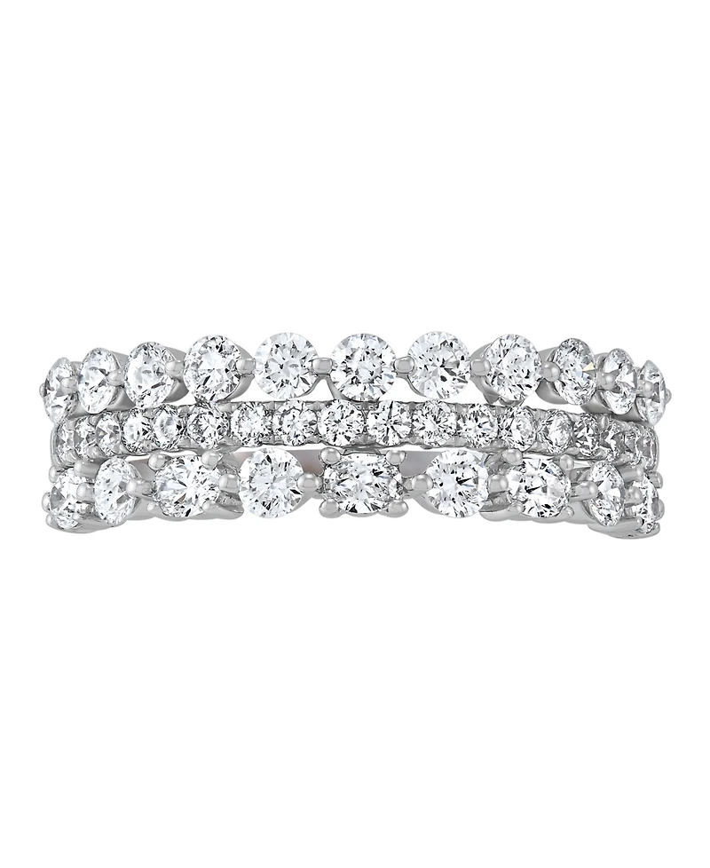 Macy's Multi Row Band Ring (1-1/4 ct. t.w.) in 14k White Gold