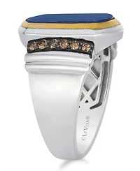 Le Vian Lapis (4.05 ct. t.w.) and Chocolate Diamond Ring (0.32 ct. t.w.) in Silver and 14k Honey Gold
