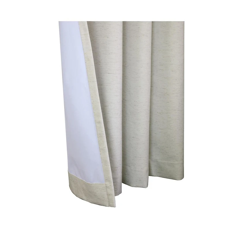 Thermaplus Ventura Blackout Window Treatment Tab Top Curtain Panel for Bedroom Livingroom 52" x 95" Natural