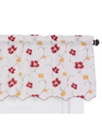 Ellis Curtain Zoe High Quality Room Darkening Solid Color Floral Print fabric Window Valance - 48 x15"