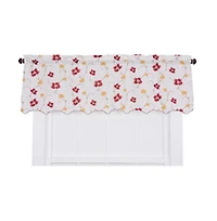 Ellis Curtain Zoe High Quality Room Darkening Solid Color Floral Print fabric Window Valance - 48 x15"