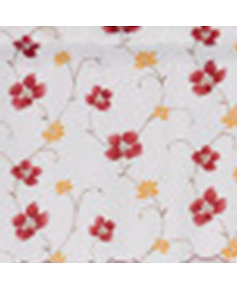 Ellis Curtain Zoe High Quality Room Darkening Solid Color Floral Print fabric Window Valance - 48 x15"