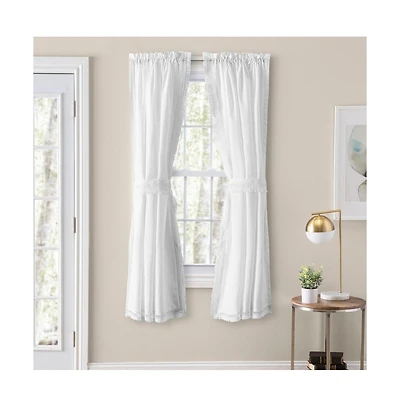 Ellis Curtain Brush Fringe Rod Pocket Tailored pairs with fringe