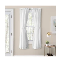 Ellis Curtain Brush Fringe Rod Pocket Tailored pairs with fringe