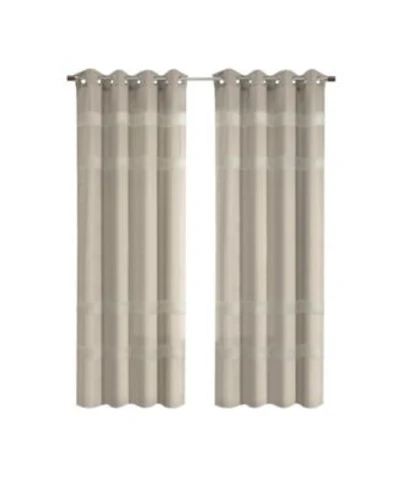 Habitat 100 Polyester Phoebe Light Embroidered Stripe Filtering Grommet Curtain Panel 52 X22 X 108 X22