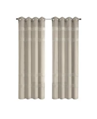 Habitat 100 Polyester Phoebe Light Embroidered Stripe Filtering Grommet Curtain Panel 52 X22 X 108 X22