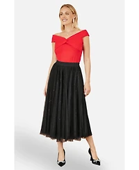Yumi Women's Sparkle Mesh Tulle Skirt