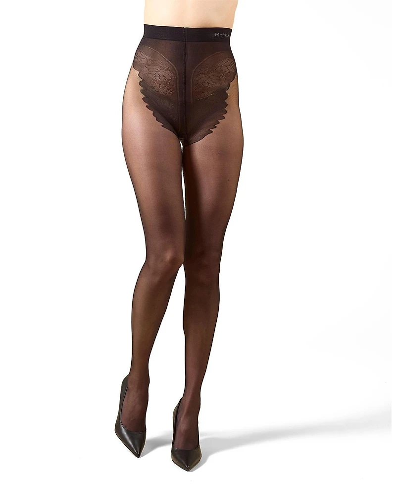 MeMoi Women's Crystal Sheer 12 Denier High-Cut Bikini Pantyhose