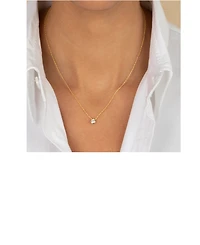 By Adina Eden Mini Cubic Zirconia Bezel Pendant Necklace
