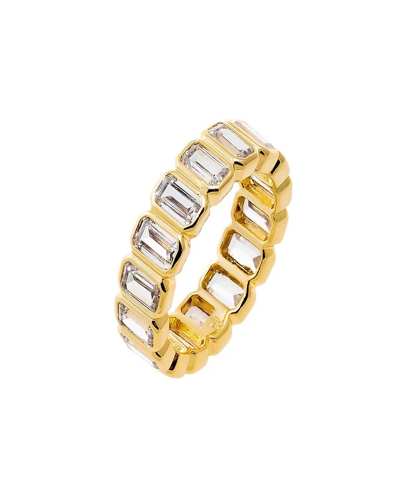 by Adina Eden Cubic Zirconia Gold Plated Bezel Baguette Eternity Band