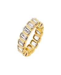 by Adina Eden Cubic Zirconia Gold Plated Bezel Baguette Eternity Band