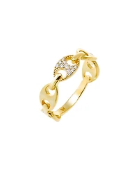 by Adina Eden Solid, Pave Mariner Gold Plated Chain Eternity Ring
