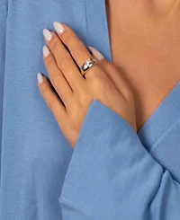 by Adina Eden Octagon Cubic Zirconia Gold Plated Jumbo Puff Ring