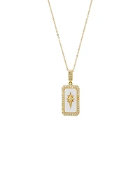 by Adina Eden Pave Gold Plated Elongated Starburst Dog Tag Necklace